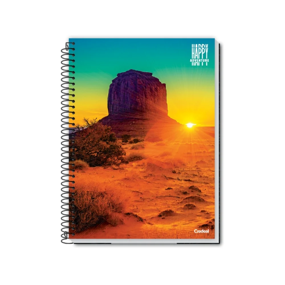 CADERNO CAPA DURA UNIVERSITÁRIO 10 X 200 FLS HAPPY ADVENTURE CREDEAL