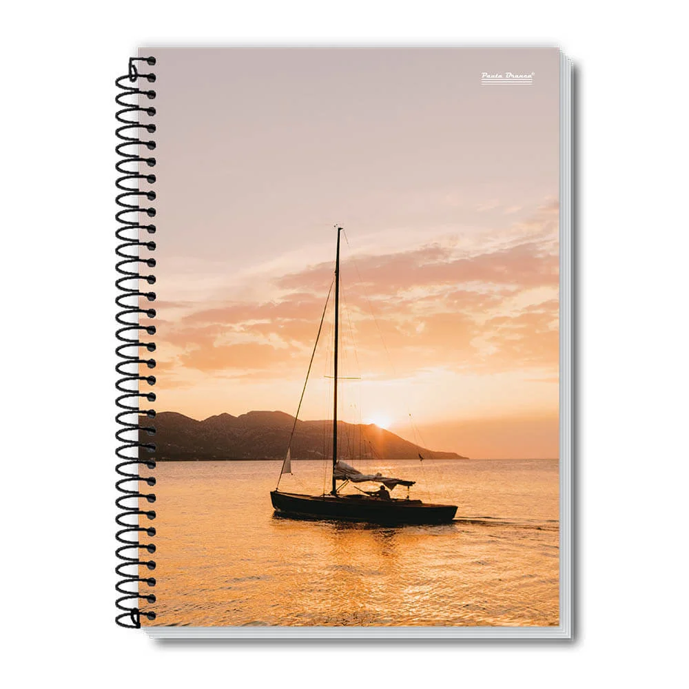 CADERNO CAPA DURA UNIVERSITÁRIO 20 X 400 FLS NEW PAISAGEM PAUTA BRANCA