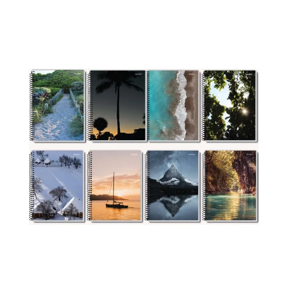 CADERNO CAPA DURA UNIVERSITÁRIO 20 X 400 FLS NEW PAISAGEM PAUTA BRANCA