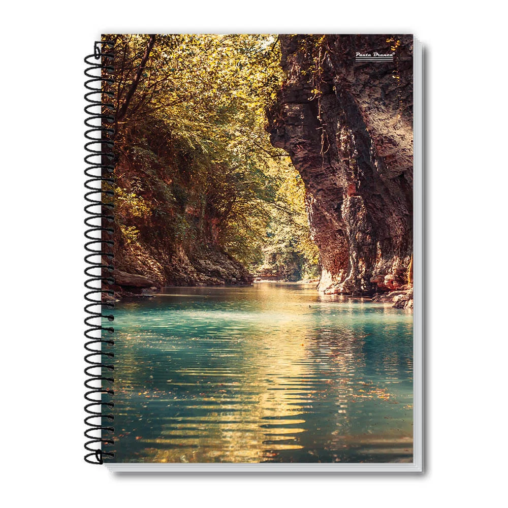 CADERNO CAPA DURA UNIVERSITÁRIO 20 X 400 FLS NEW PAISAGEM PAUTA BRANCA