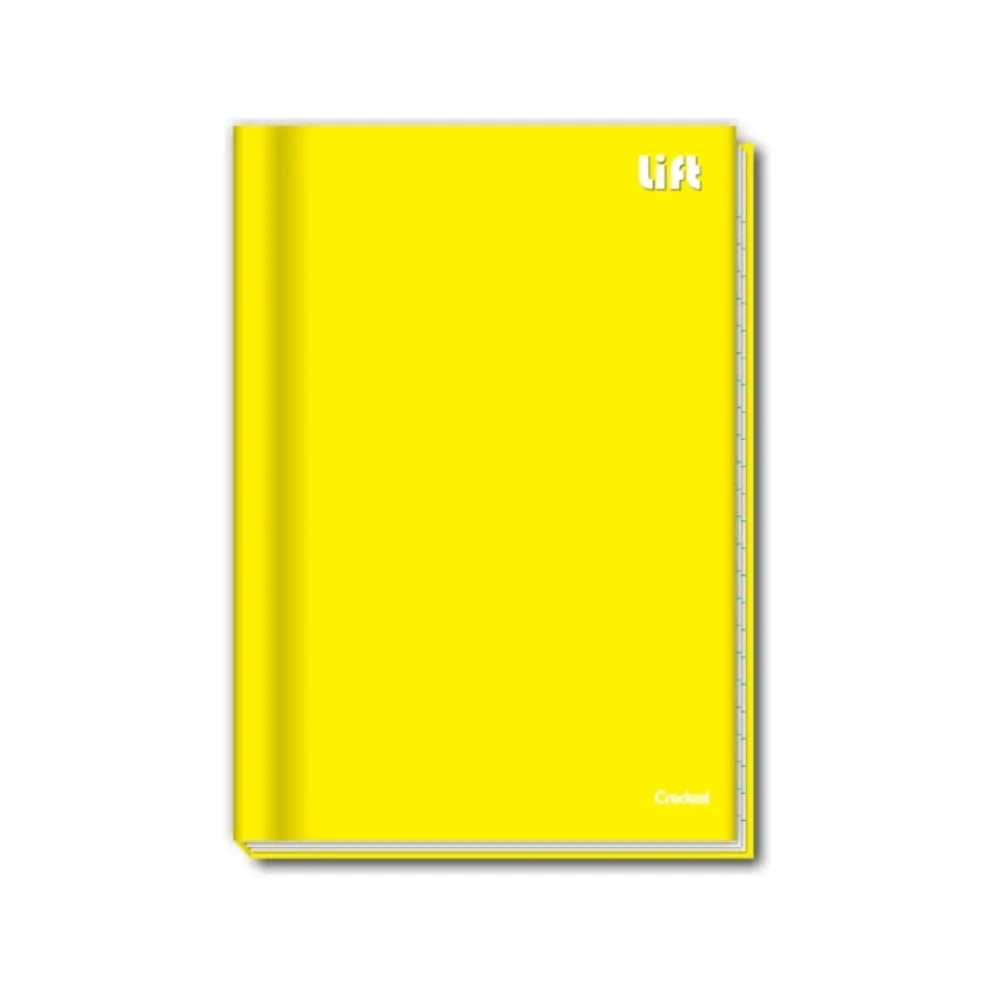 CADERNO UNIVERSITÁRIO CAPA DURA BROCHURA 96 FLS AMARELO LIFT CREDEAL