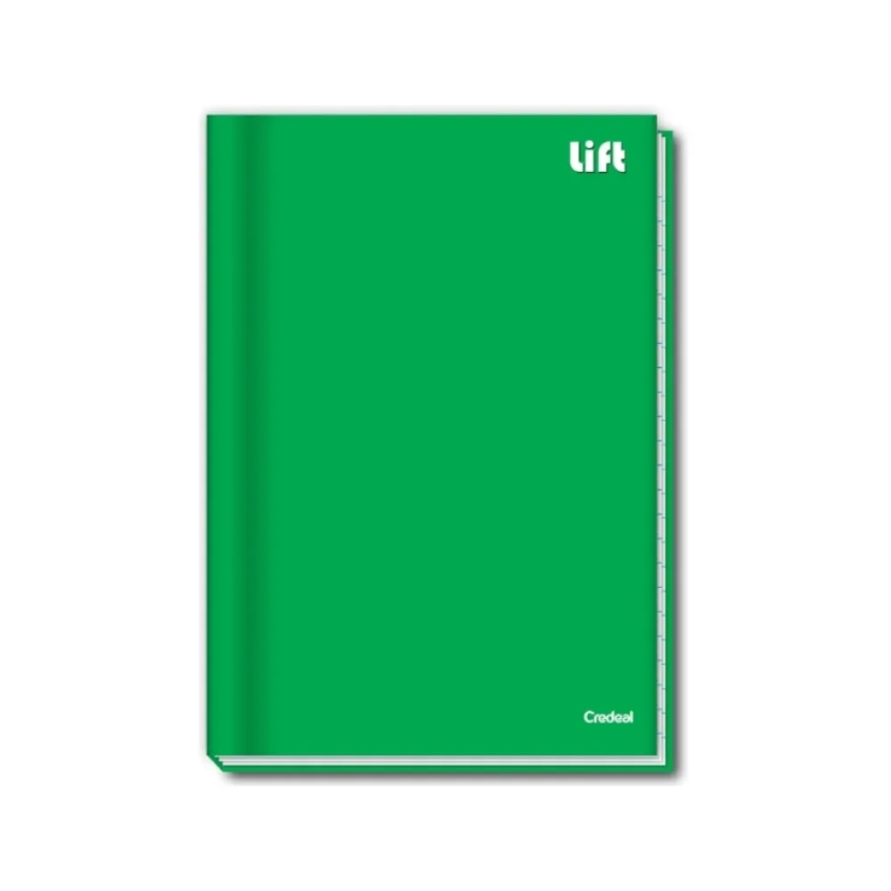 CADERNO UNIVERSITÁRIO CAPA DURA BROCHURA 96 FLS VERDE LIFT CREDEAL