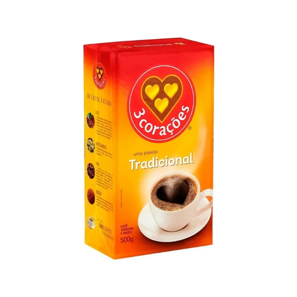 CAFÉ 500G A VÁCUO TRADICIONAL TRÊS CORAÇÕES