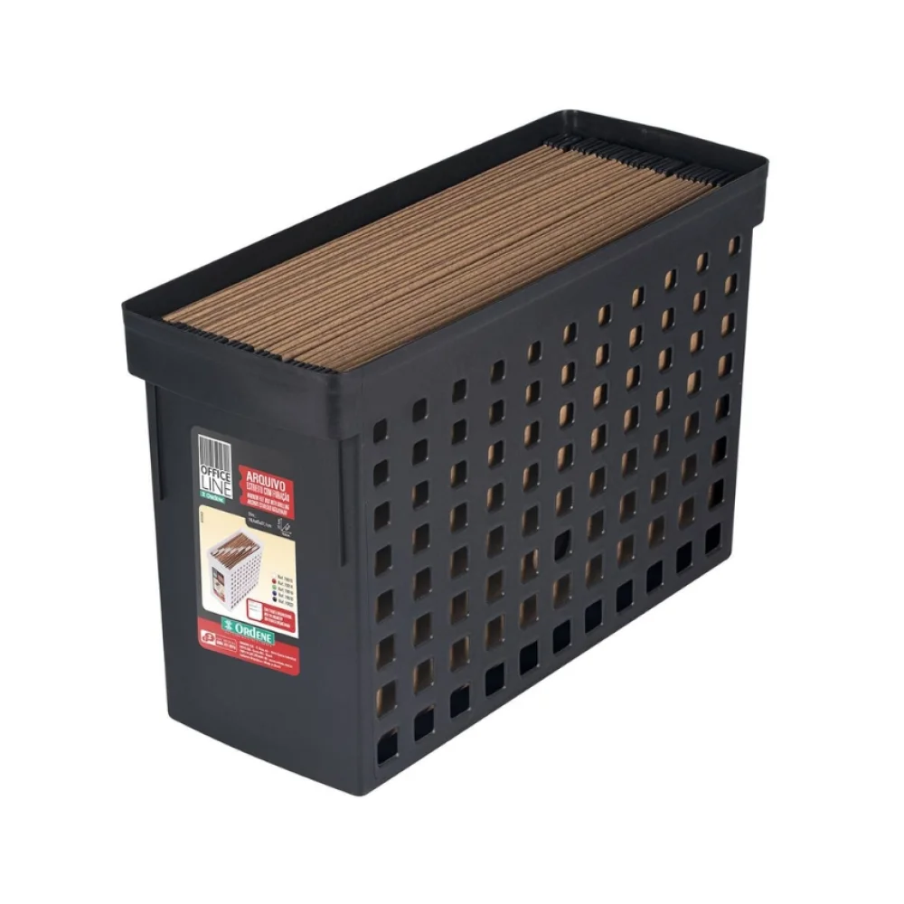 CAIXA ARQUIVO P/ PASTA SUSPENSA PRETA 70022 ORDENE