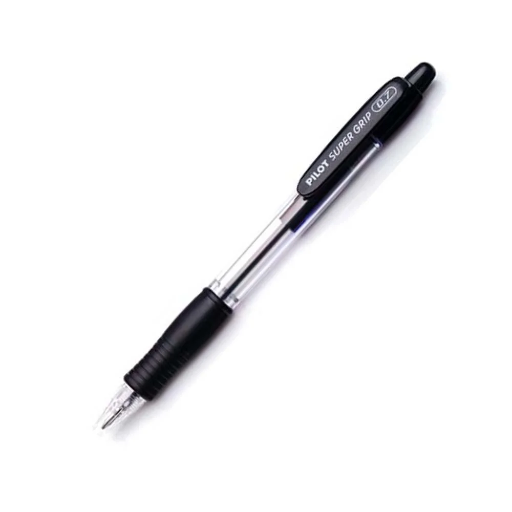 CANETA ESFEROGRÁFICA 0.7 MM PRETA RETRÁTIL SUPER GRIP PILOT
