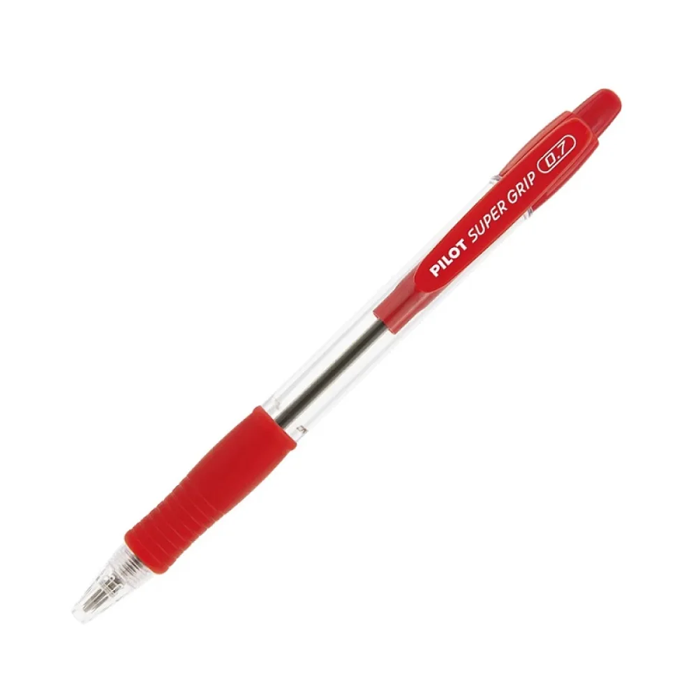 CANETA ESFEROGRÁFICA 0.7 MM VERMELHA RETRÁTIL SUPER GRIP PILOT