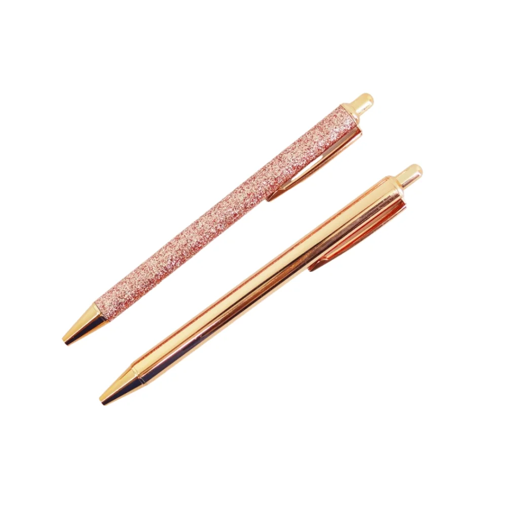 CANETA ESFEROGRÁFICA 1.0 MM C/ 2 UN CORPO GLITTER E ROSE GOLD CA0722 BRW