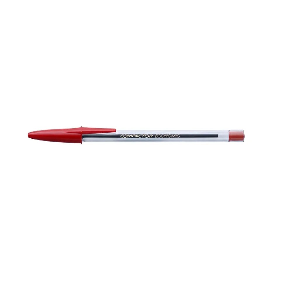 CANETA ESFEROGRÁFICA 1.0 MM ECONOMIC VERMELHA COMPACTOR