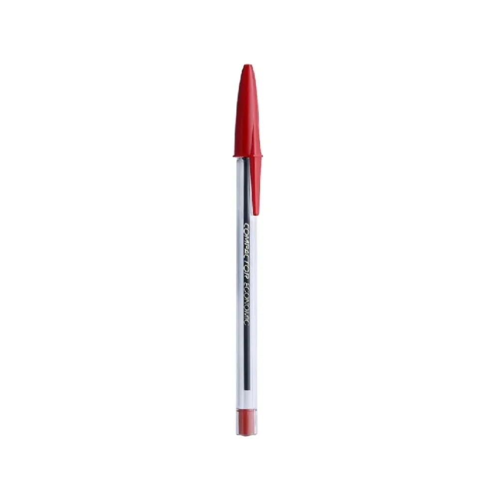 CANETA ESFEROGRÁFICA 1.0 MM ECONOMIC VERMELHA COMPACTOR