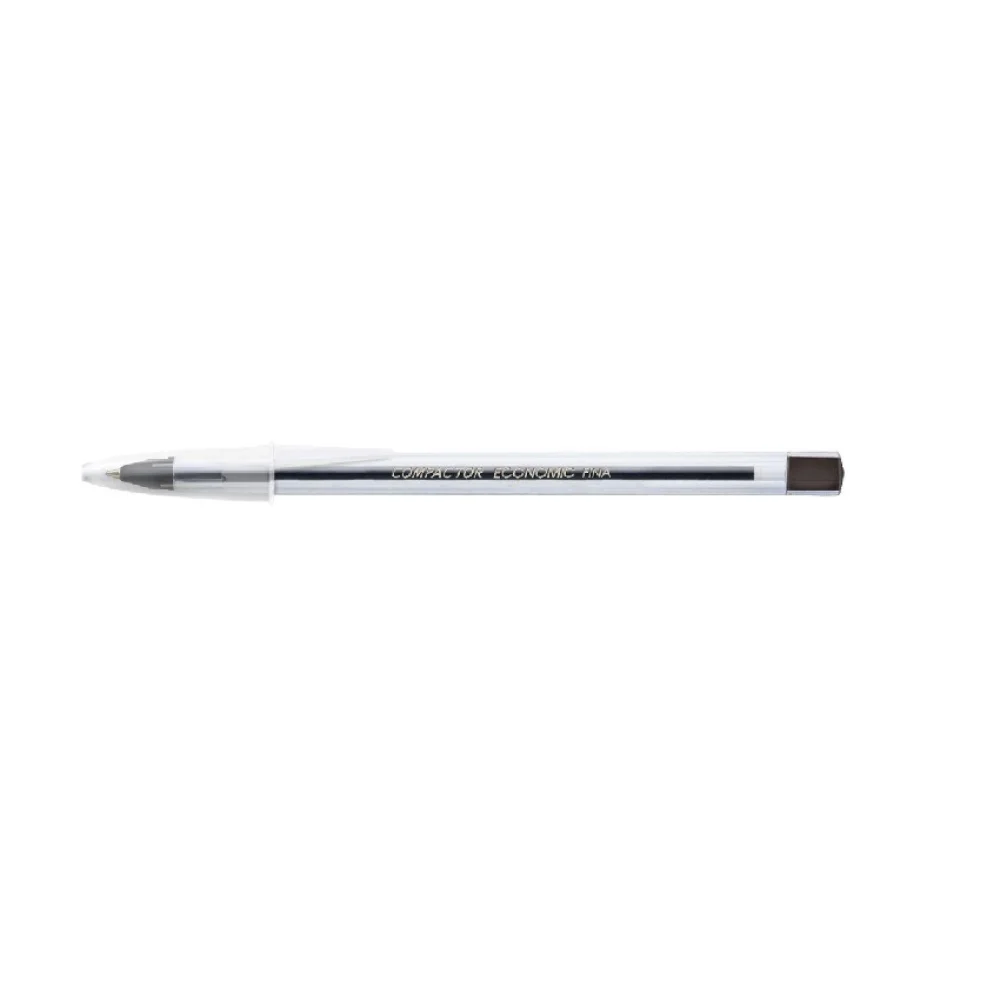 CANETA ESFEROGRÁFICA 0.8 MM ECONOMIC PRETA COMPACTOR