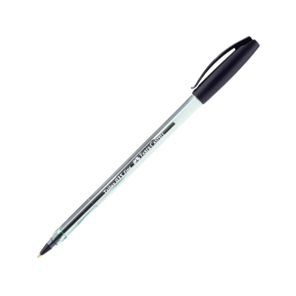 CANETA ESFEROGRÁFICA 0.8 MM FINA PRETA TRILUX 035 FABER CASTELL