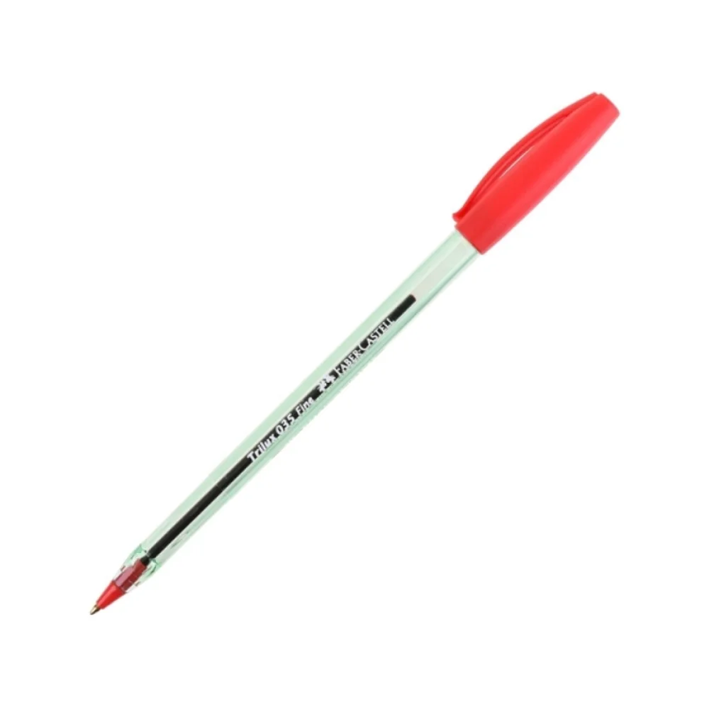 CANETA ESFEROGRÁFICA 0.8 MM FINA VERMELHA TRILUX 035 FABER CASTELL