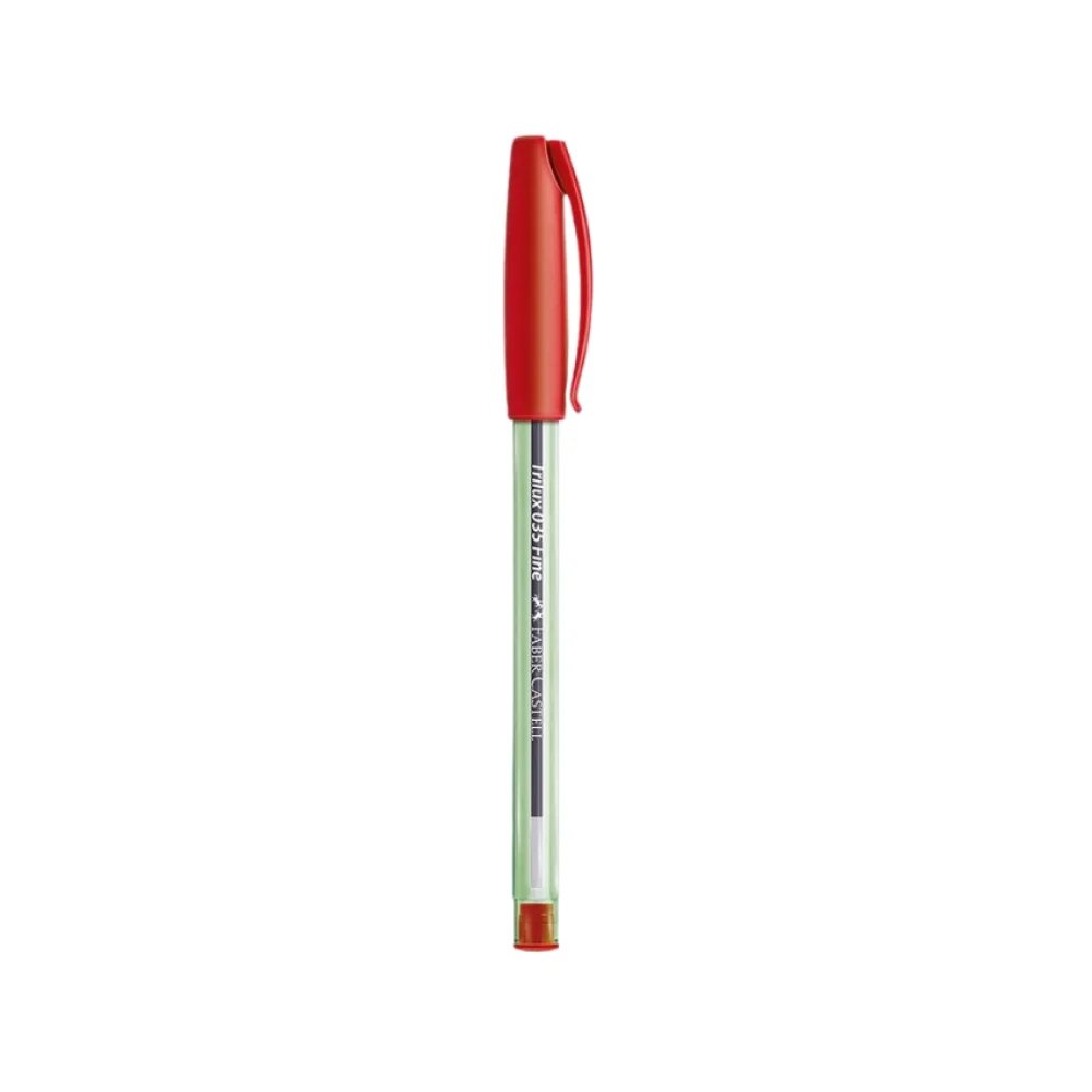CANETA ESFEROGRÁFICA 0.8 MM FINA VERMELHA TRILUX 035 FABER CASTELL