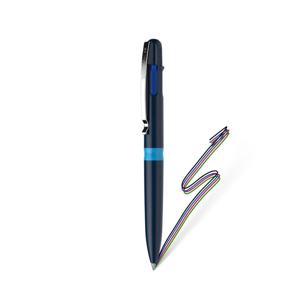 CANETA ESFEROGRÁFICA 1.0 MM 4 CORES TAKE 4 AZUL ESCURO SCHNEIDER