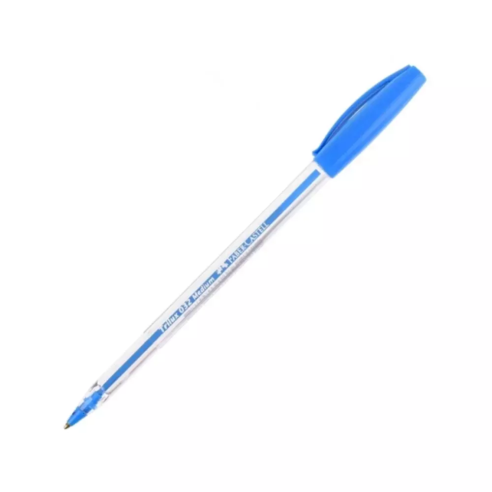 CANETA ESFEROGRAFICA 1.0 MM AZUL CELESTE TRILUX FABER CASTELL