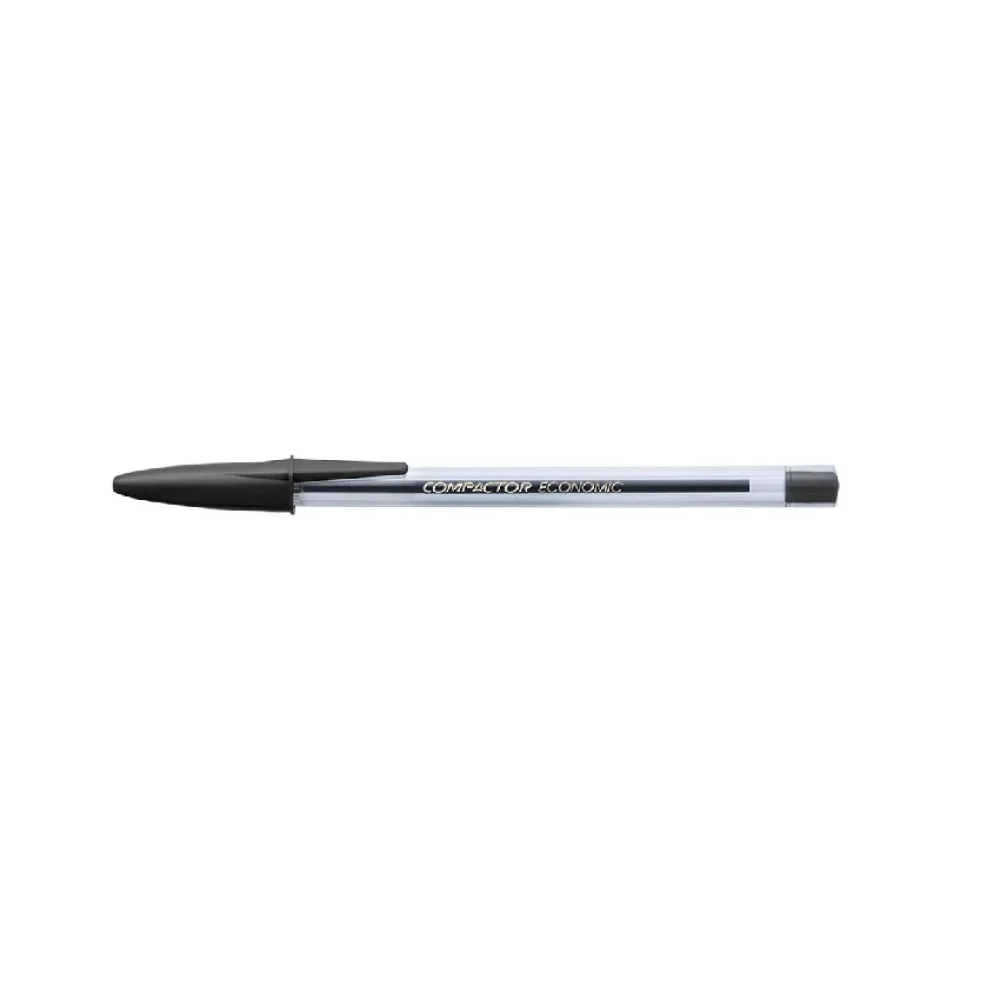 CANETA ESFEROGRÁFICA 1.0 MM ECONOMIC PRETA COMPACTOR