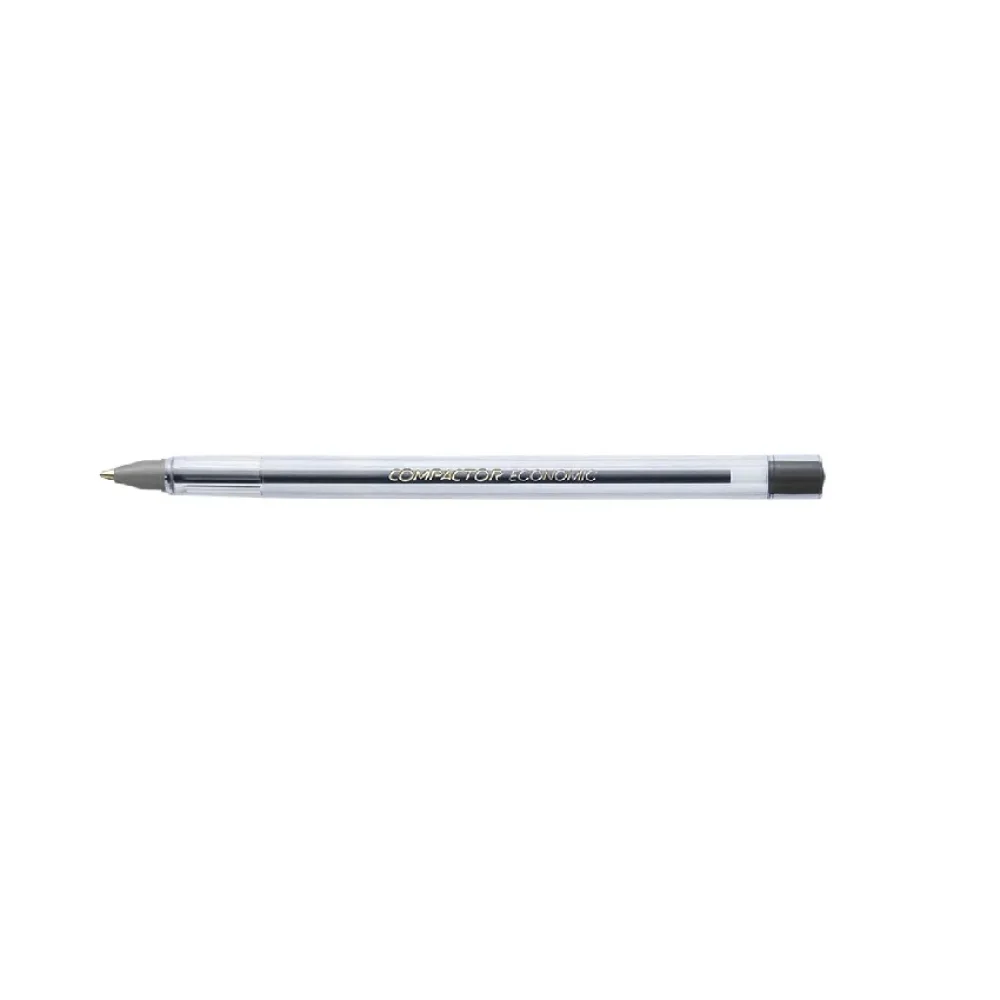 CANETA ESFEROGRÁFICA 1.0 MM ECONOMIC PRETA COMPACTOR