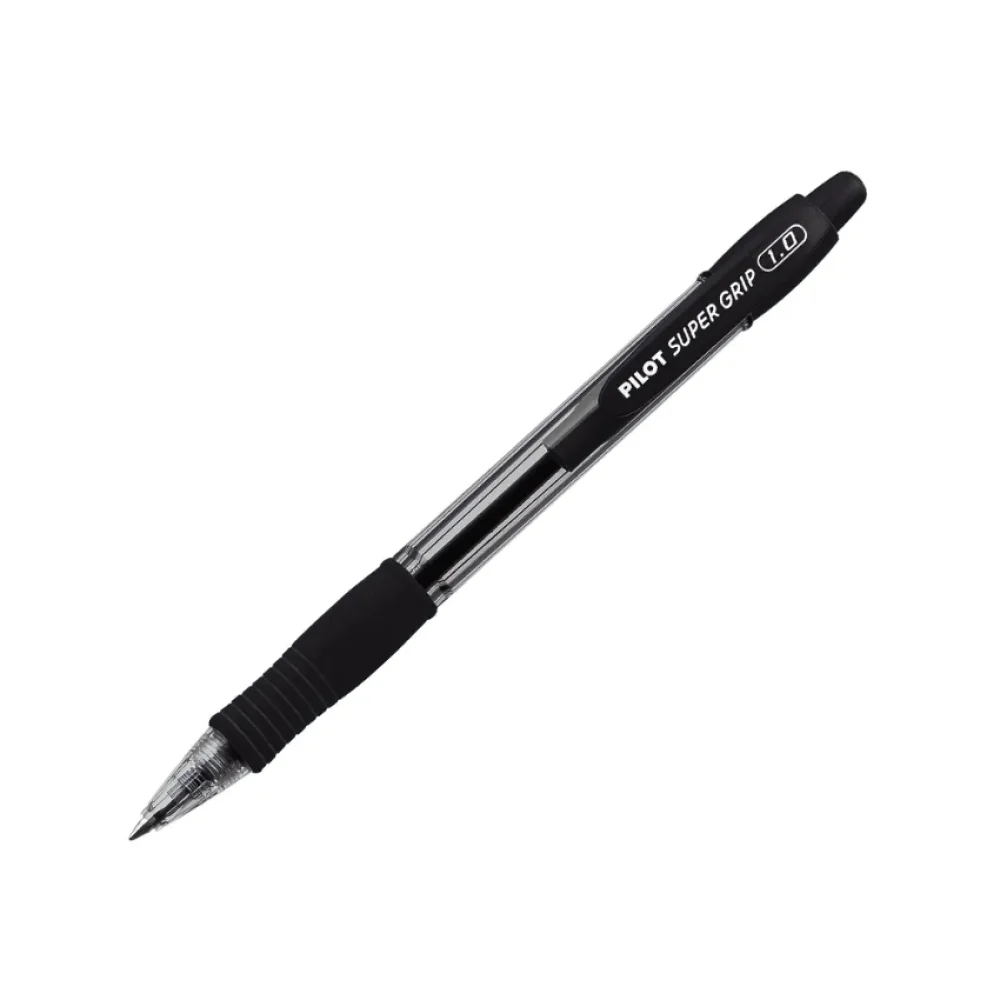 CANETA ESFEROGRAFICA 1.0 MM PRETA RETRATIL SUPER GRIP PILOT