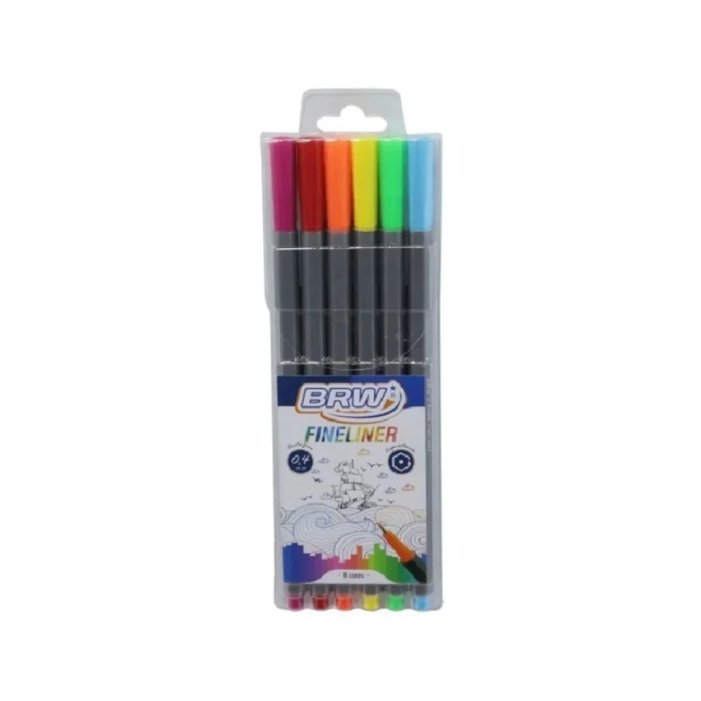 CANETA FINE PEN 0.4 MM C/ 6 CORES FI0002 BRW