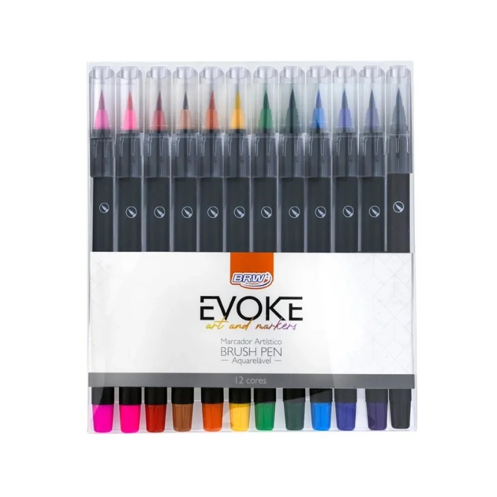 CANETA HIDROCOR C/ 12 CORES BRUSH PEN BP0001 BRW