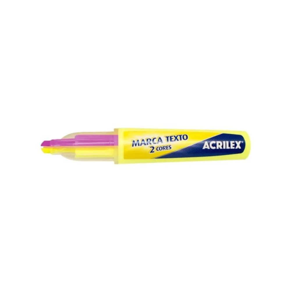 CANETA MARCA TEXTO 2 CORES SORTIDAS 06720 ACRILEX
