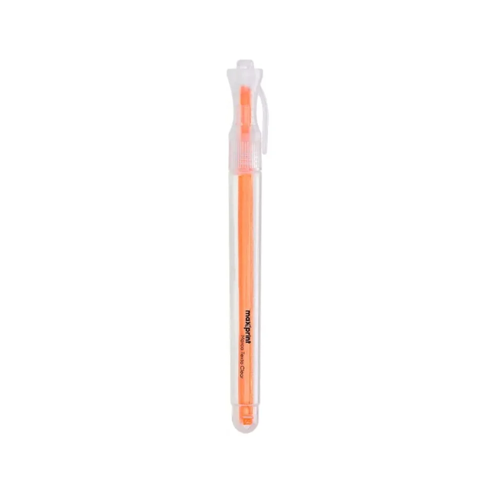 CANETA MARCA TEXTO LARANJA CLEAR 70000139 MAXPRINT