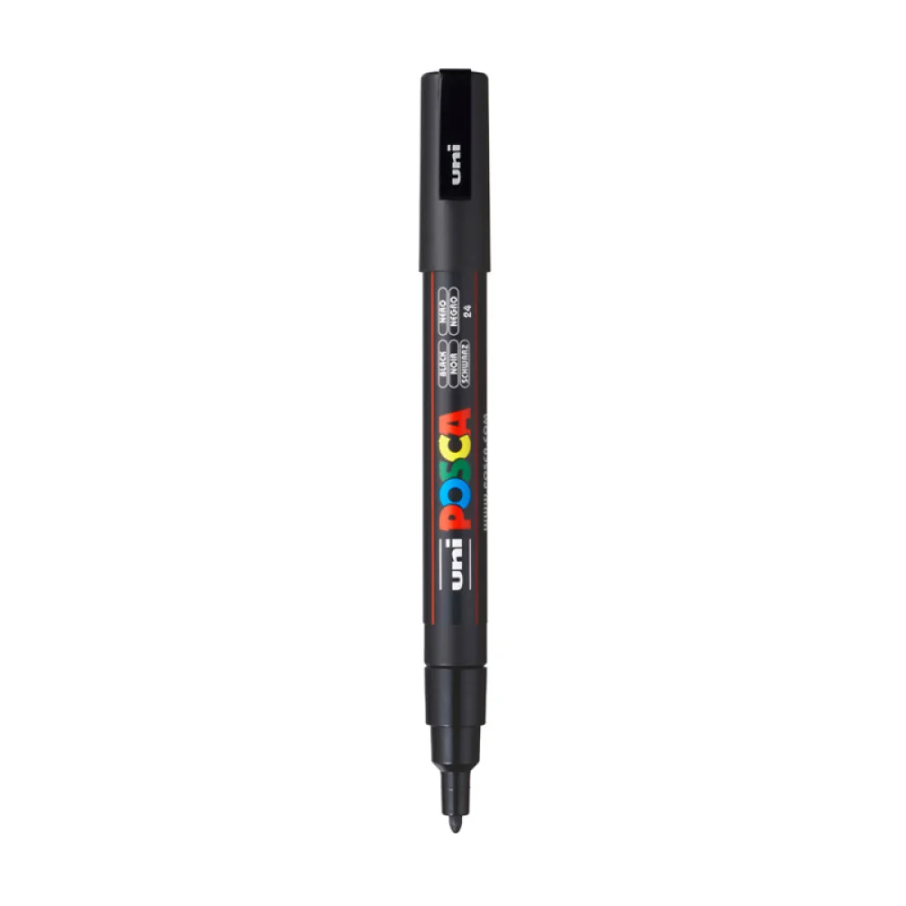 CANETA POSCA PC-3M 0.9-1.3 MM PRETA UNIBALL