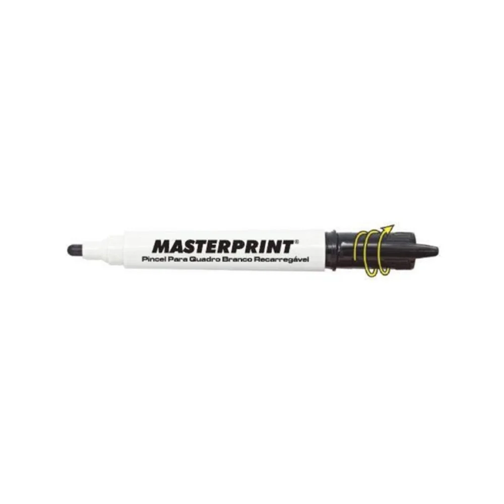 CANETA P/ QUADRO BRANCO PRETA RECARREGAVEL MP619 MASTERPRINT