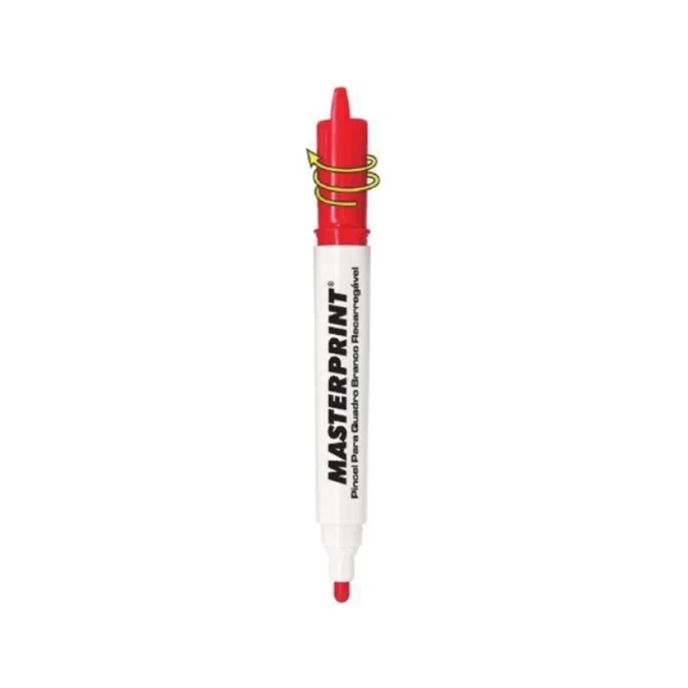CANETA P/ QUADRO BRANCO VERMELHA RECARREGAVEL MP619 MASTERPRINT