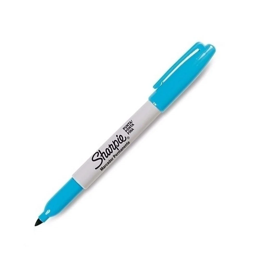 CANETA PERMANENTE FINA AZUL TURQUESA 1789442 SHARPIE