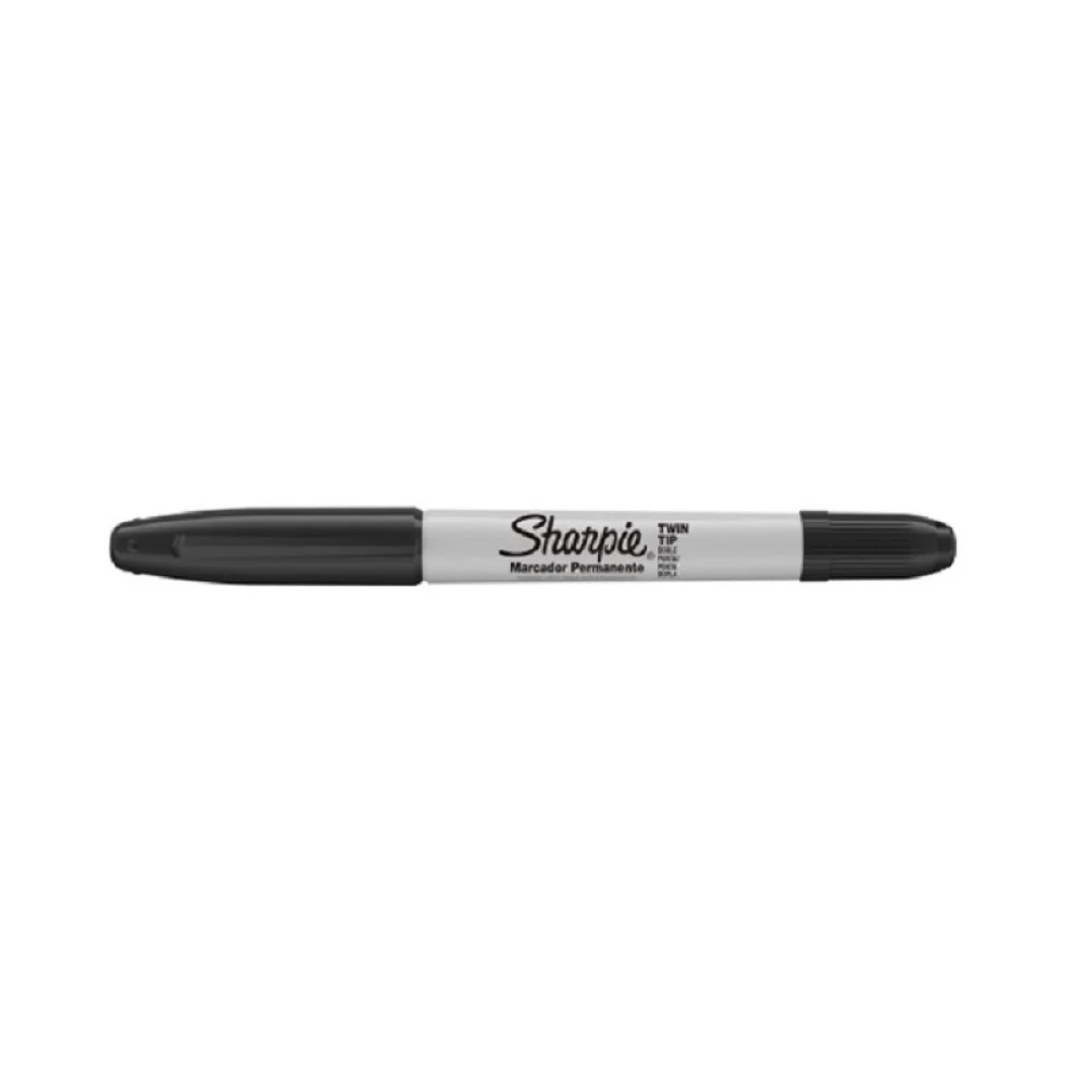 CANETA PERMANENTE PONTA DUPLA PRETA 1805635 SHARPIE