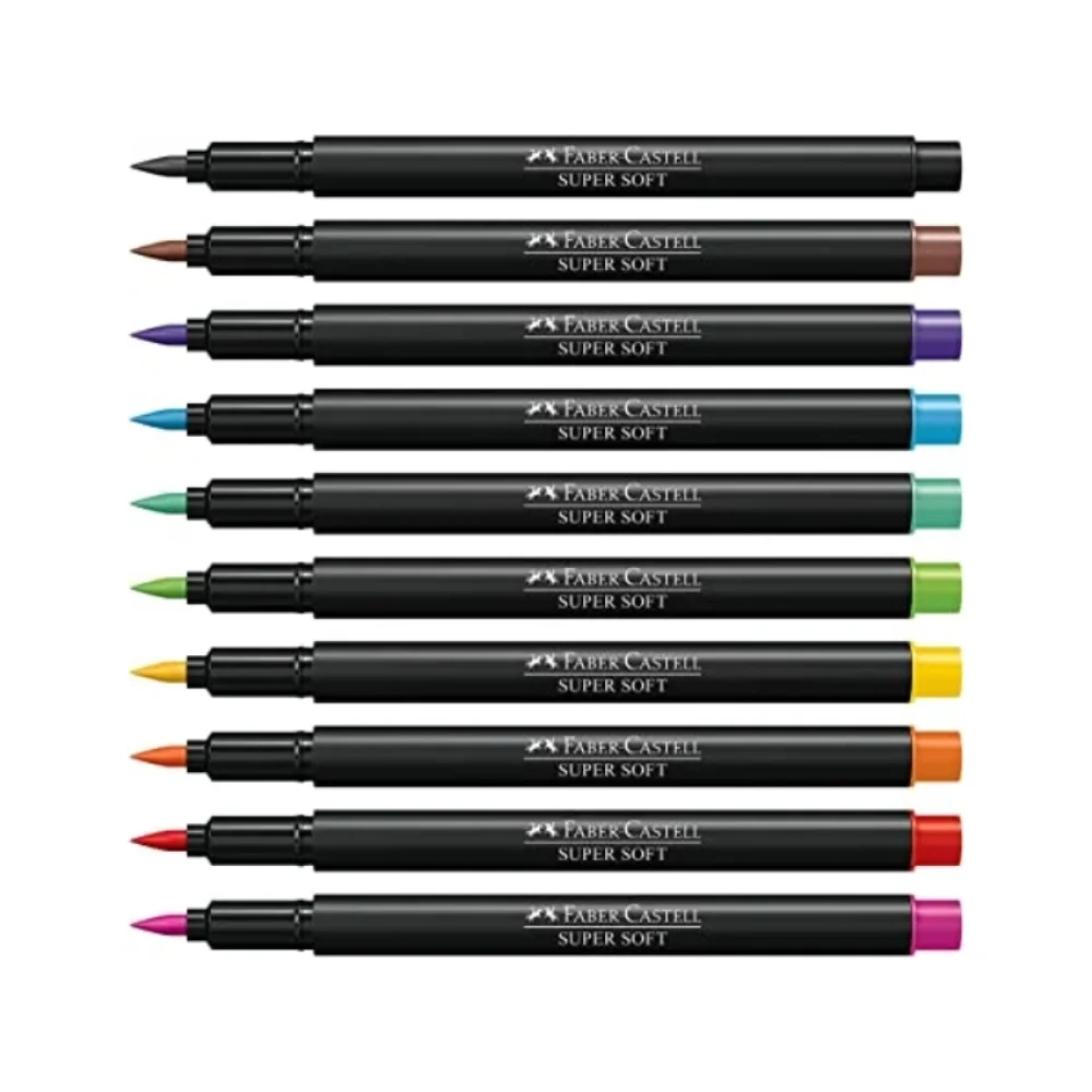 CANETA HIDROGRÁFICA C/ 10 CORES SUPERSOFT BRUSH 150710SOFT FABER CASTELL