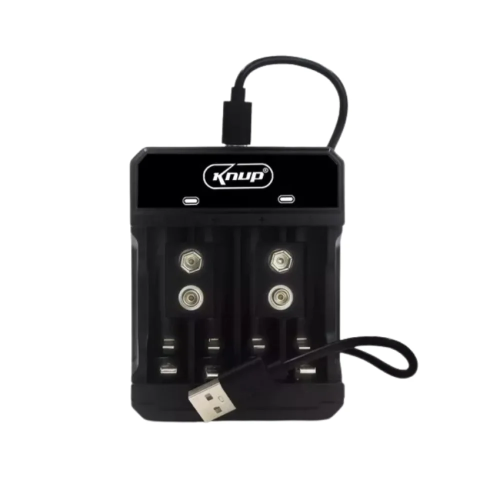 CARREGADOR DE PILHA CP602 PRETO KNUP
