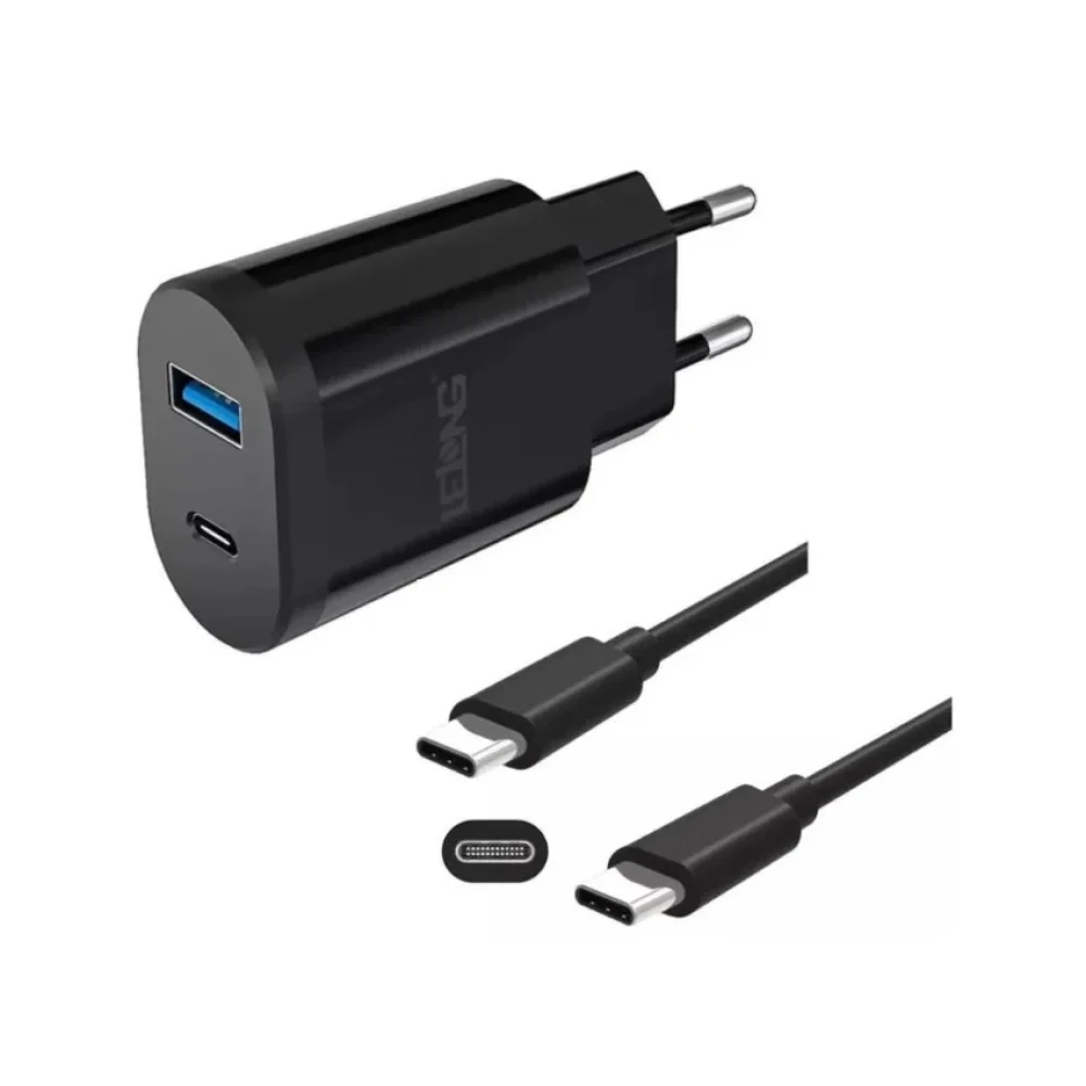 CARREGADOR P/ CELULAR ENERGIA 2 PORTAS USB/TIPO (C) LE-283 LELONG