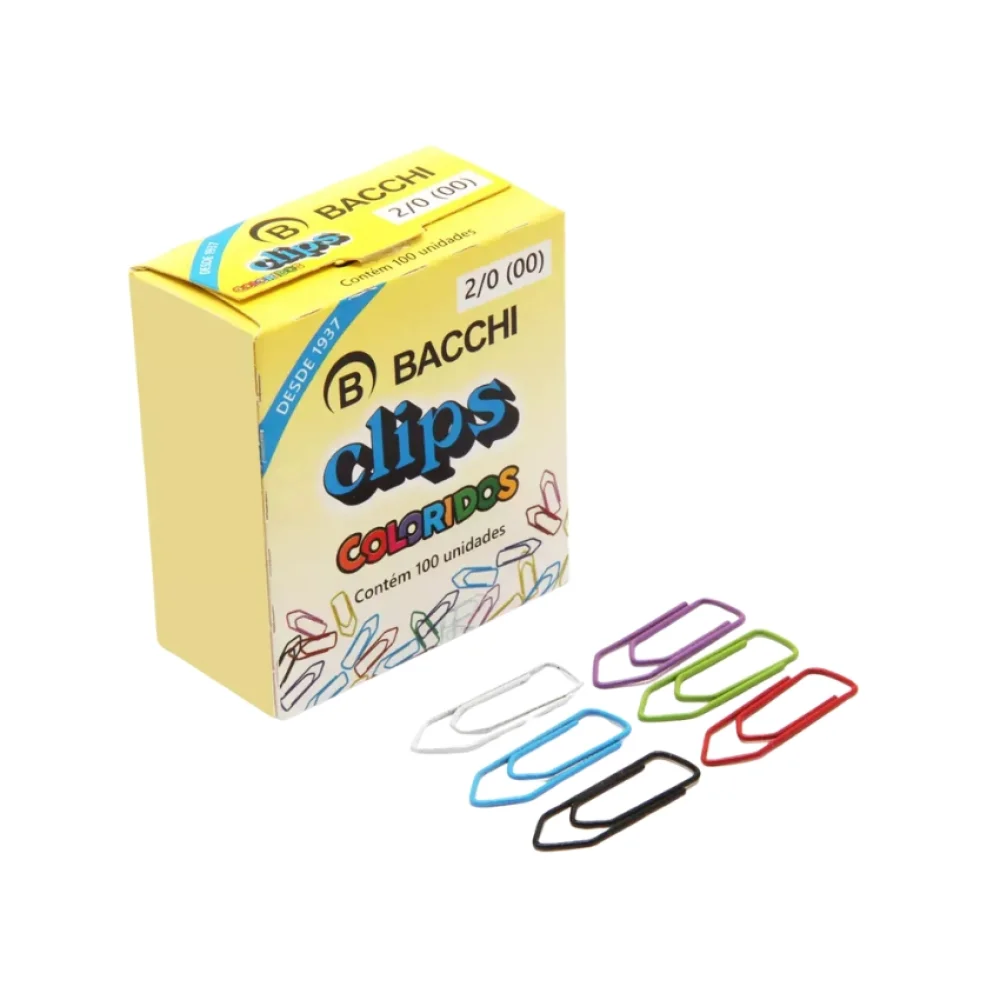 CLIPS COLORIDO Nº 2/0 C/ 100 UN BACCHI