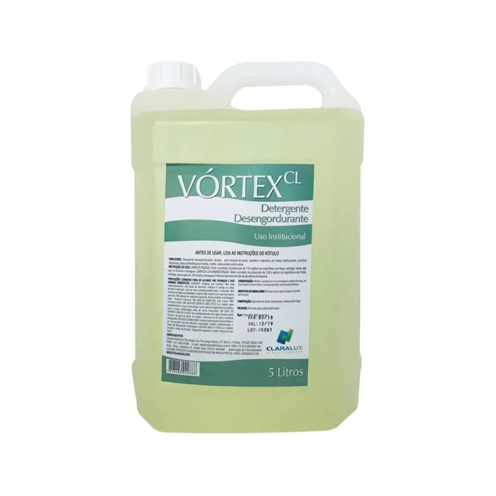 DETERGENTE DESENGORDURANTE CLORO GEL 5L VORTEX CLARALUX