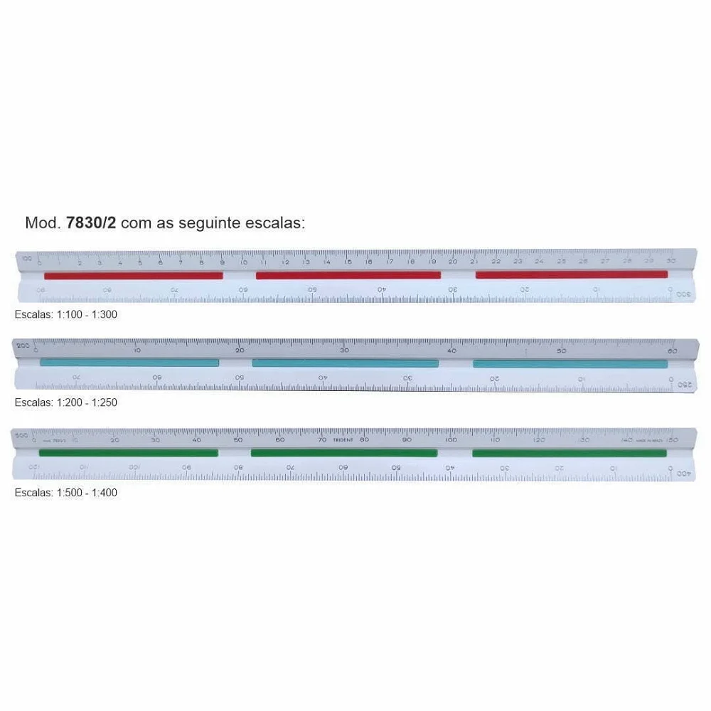 ESCALIMETRO TRIANGULAR N02 30 CM 7830/2 TRIDENT