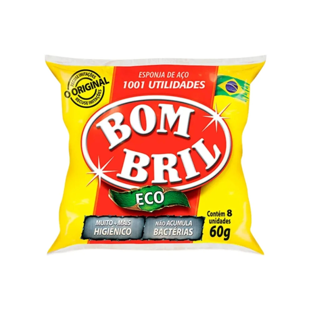ESPONJA DE LA DE AÇO 60G C/ 8 UN BOMBRIL
