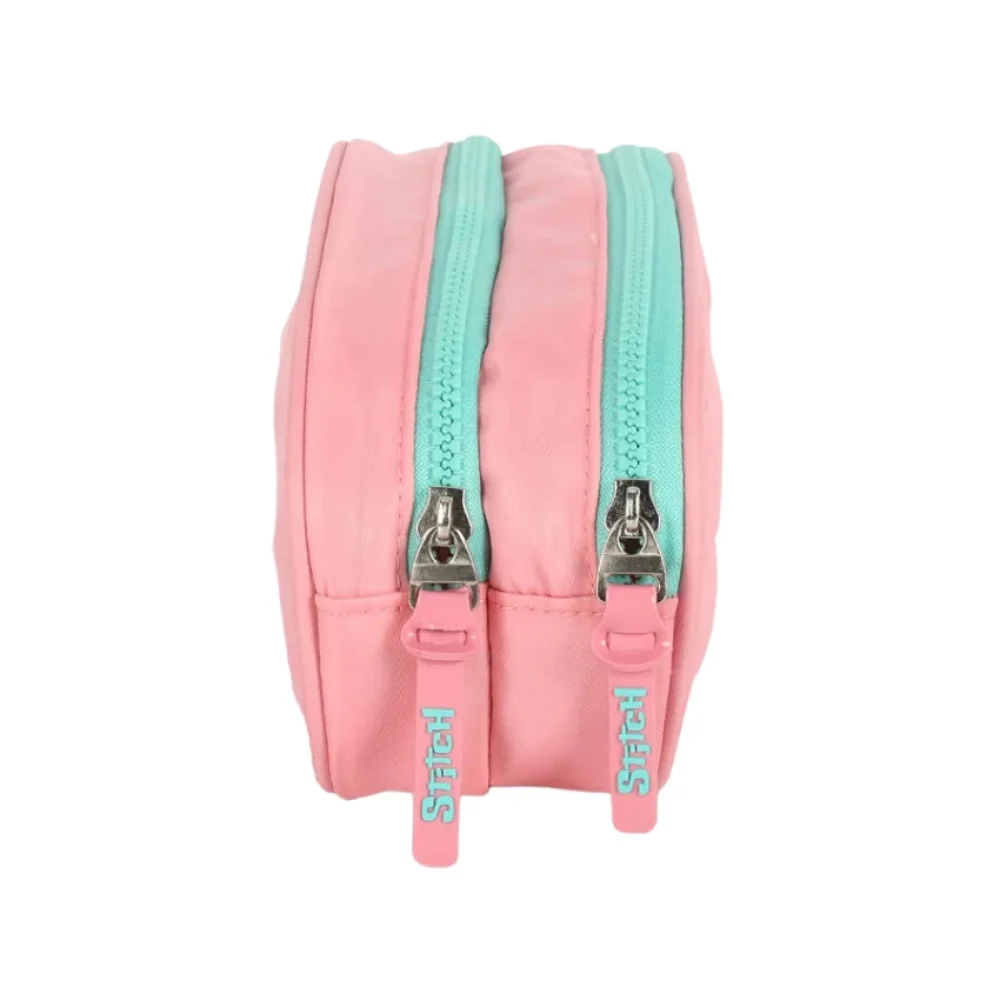 ESTOJO ESCOLAR 2 ZIPER ET47749SC STITCH SALMÃO LUXCEL