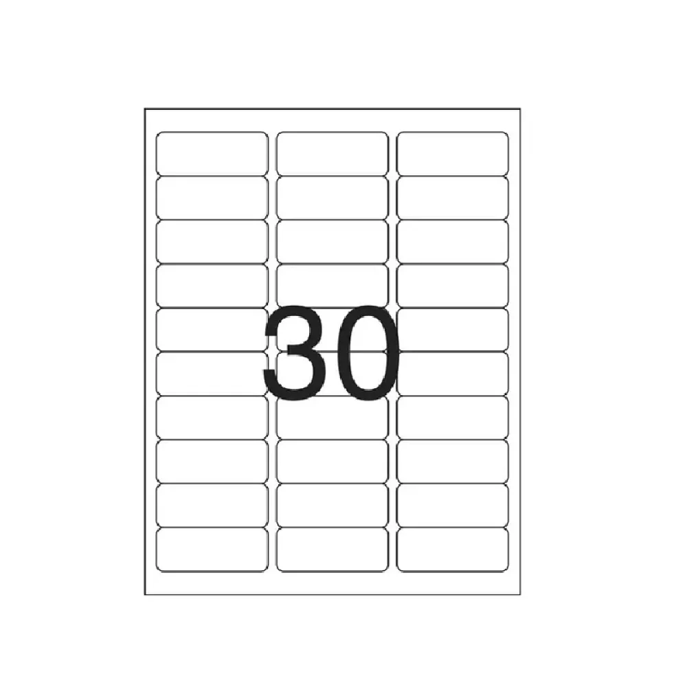 ETIQUETA CARTA 6180 C/ 1 FLS 30 ETIQUETA POR FOLHA