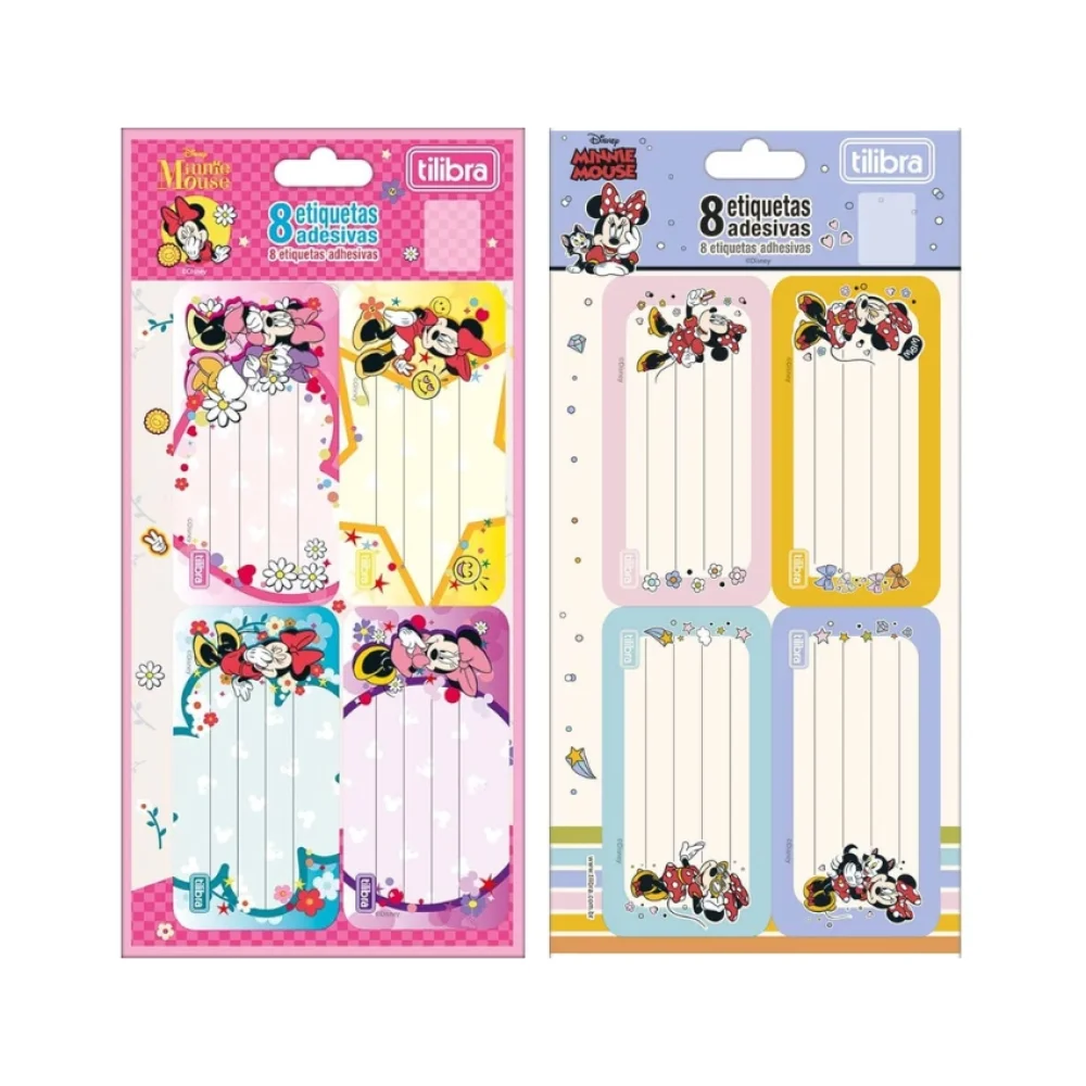 ETIQUETA ESCOLAR C/ 8 ETQ MINNIE SORTIDAS TILIBRA