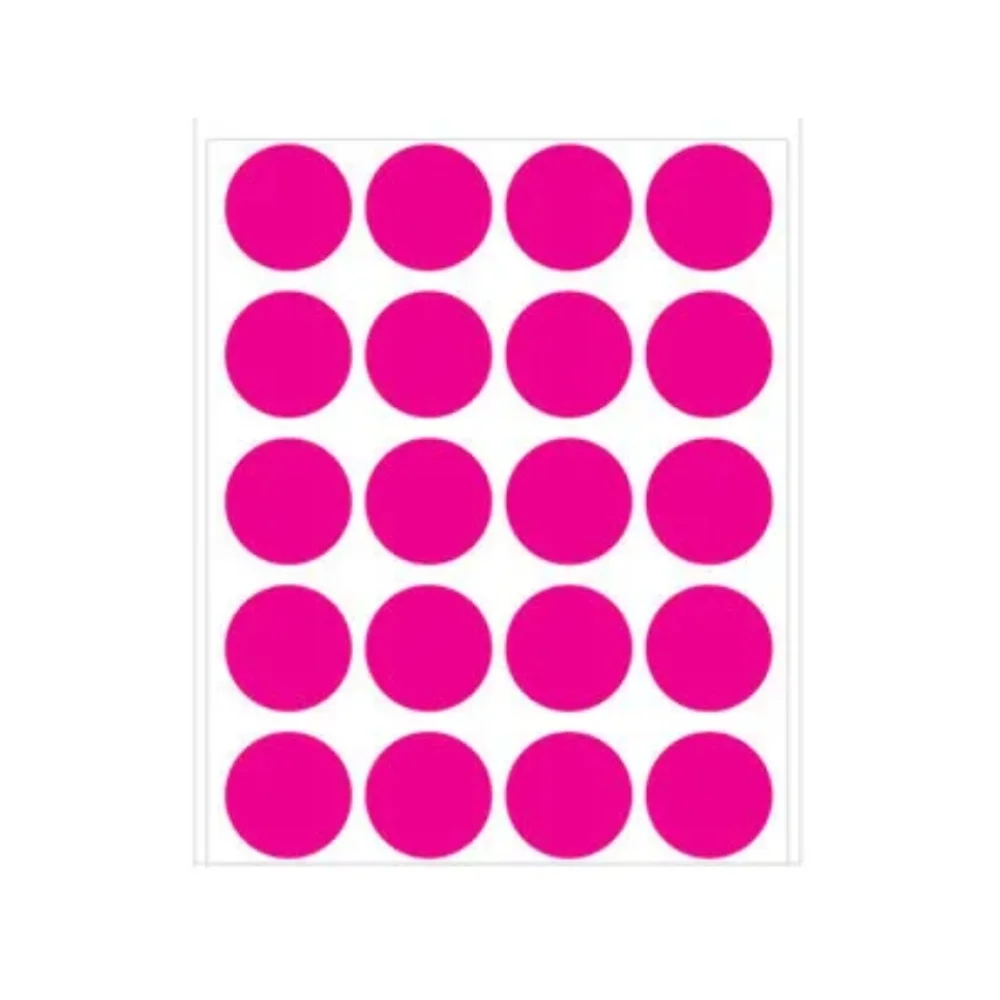 ETIQUETA REDONDA TP 19 C/ 100 ETQ MAGENTA FLUOR PIMACO