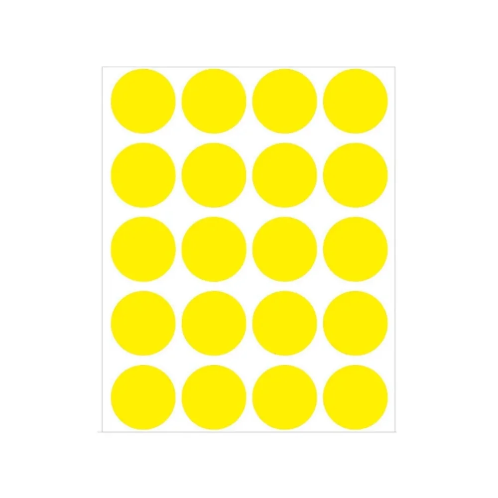 ETIQUETA REDONDA TP 19 C/ 200 ETQ AMARELO PIMACO