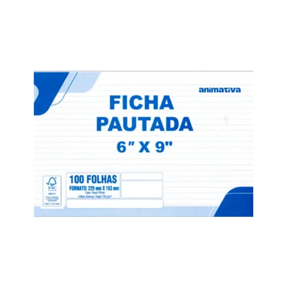 FICHA PAUTADA 6 X 9 C/ 100 UN 10041 ANIMATIVA