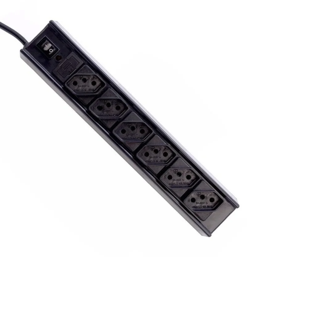 FILTRO DE LINHA 6 TOMADAS PRETO 10A FL-61 C3TECH