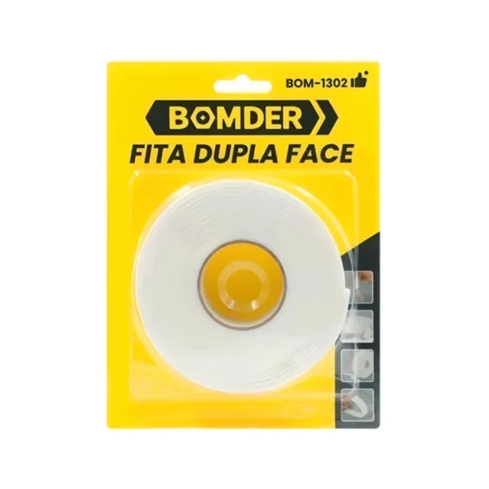 FITA DUPLA FACE 17 MM X 2,8 M ESPUMA BOM-1302 BOMDER