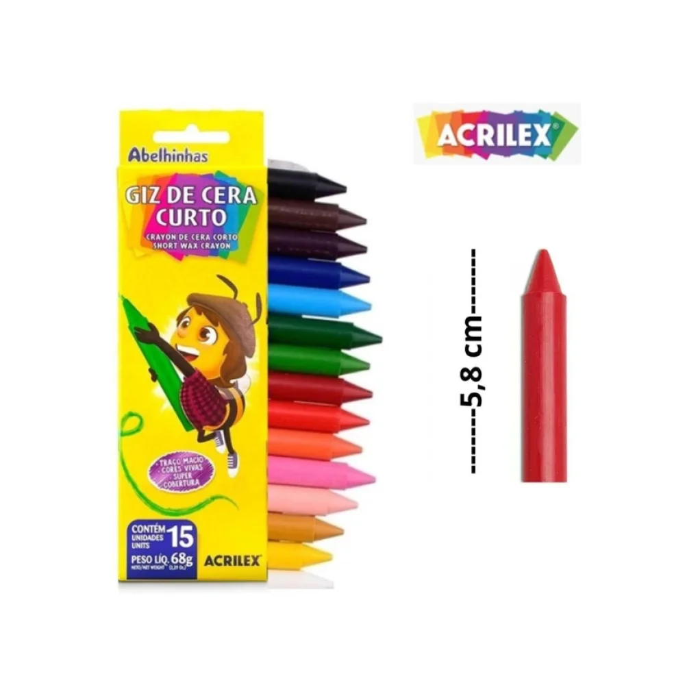 GIZ DE CERA CURTON C/ 15 CORES 09215 ACRILEX
