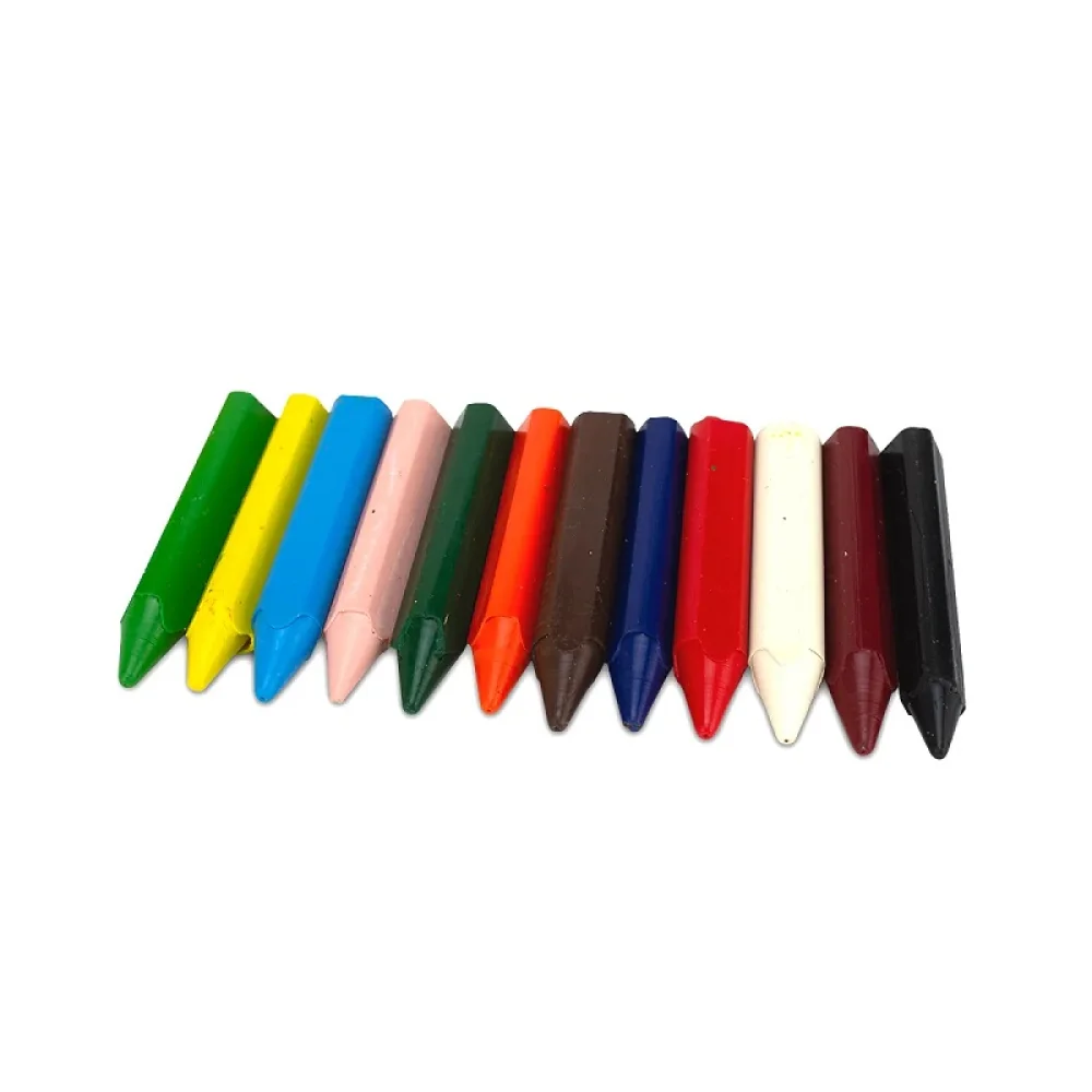 GIZ DE CERA CURTON TRIANGULAR C/ 12 CORES 09412 ACRILEX