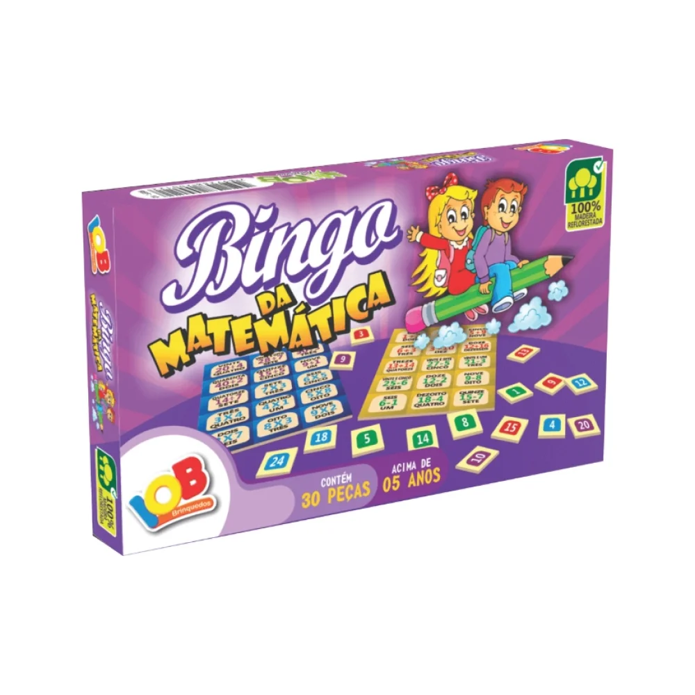 JOGO PEDAGÓGICO BINGO DA MATEMÁTICA 30 PEÇAS (5ANOS) REF 12 IOB