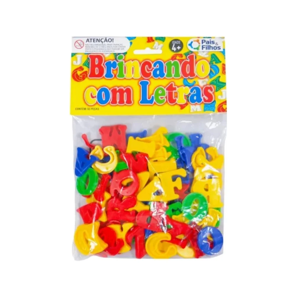 JOGO PEDAGÓGICO BRINCANDO C/ LETRAS 62 PEÇAS PLASTICA 4744 PAIS E FILHOS